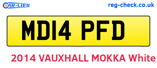 MD14PFD are the vehicle registration plates.