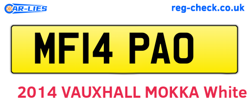 MF14PAO are the vehicle registration plates.