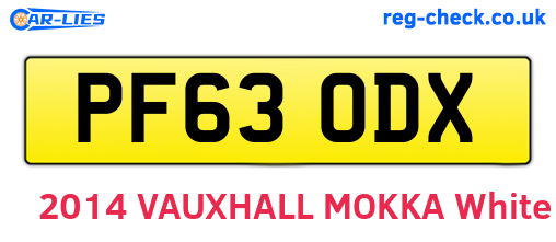 PF63ODX are the vehicle registration plates.