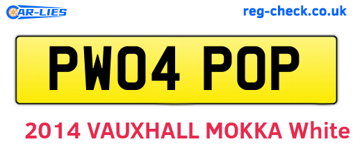 PW04POP are the vehicle registration plates.