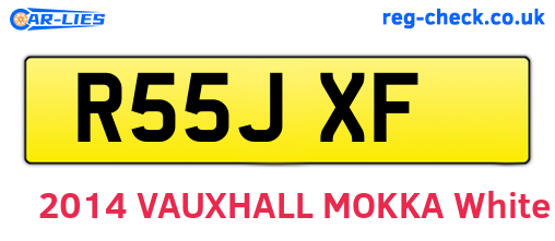 R55JXF are the vehicle registration plates.