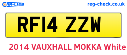 RF14ZZW are the vehicle registration plates.