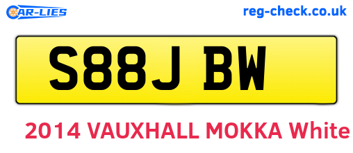S88JBW are the vehicle registration plates.