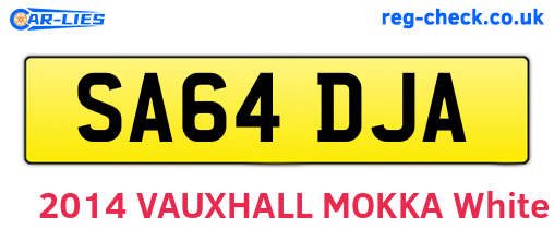SA64DJA are the vehicle registration plates.