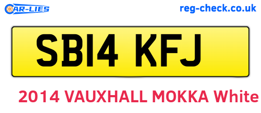 SB14KFJ are the vehicle registration plates.
