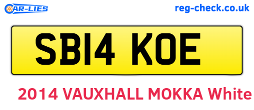 SB14KOE are the vehicle registration plates.