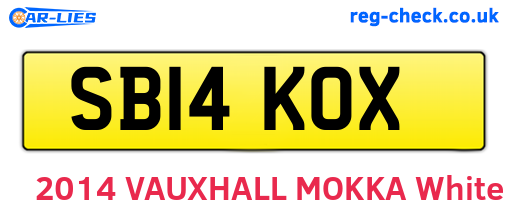 SB14KOX are the vehicle registration plates.
