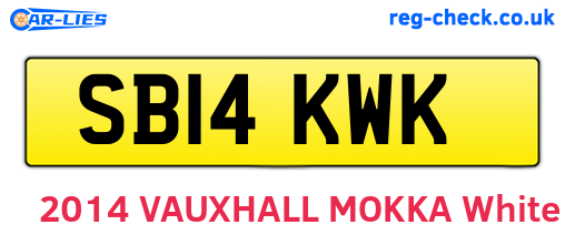 SB14KWK are the vehicle registration plates.