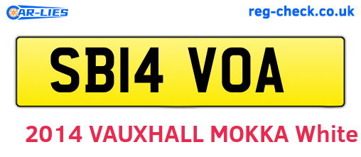 SB14VOA are the vehicle registration plates.