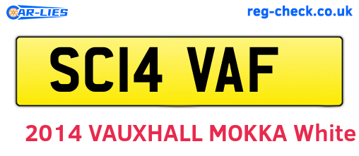 SC14VAF are the vehicle registration plates.