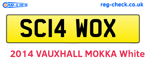 SC14WOX are the vehicle registration plates.