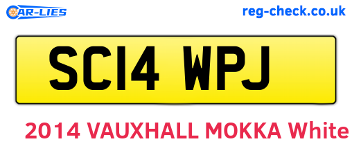 SC14WPJ are the vehicle registration plates.