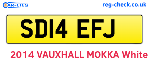 SD14EFJ are the vehicle registration plates.