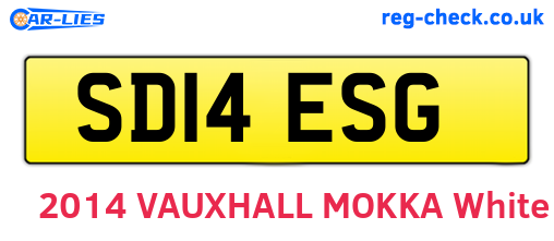 SD14ESG are the vehicle registration plates.