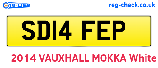 SD14FEP are the vehicle registration plates.