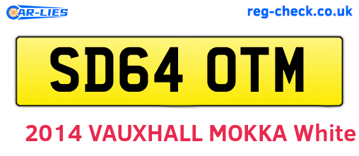 SD64OTM are the vehicle registration plates.