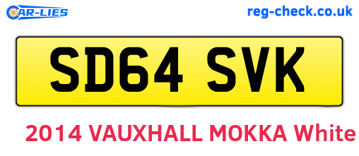 SD64SVK are the vehicle registration plates.