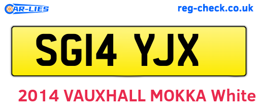 SG14YJX are the vehicle registration plates.