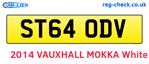 ST64ODV are the vehicle registration plates.
