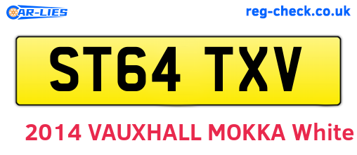 ST64TXV are the vehicle registration plates.