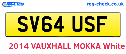 SV64USF are the vehicle registration plates.
