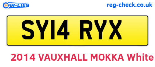 SY14RYX are the vehicle registration plates.