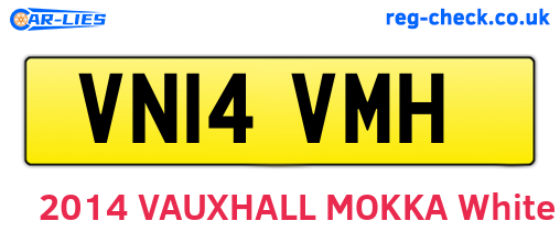 VN14VMH are the vehicle registration plates.