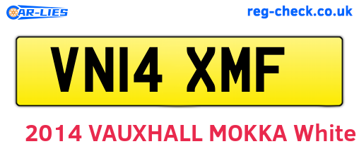 VN14XMF are the vehicle registration plates.