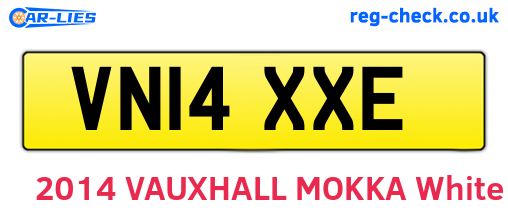 VN14XXE are the vehicle registration plates.