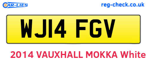WJ14FGV are the vehicle registration plates.