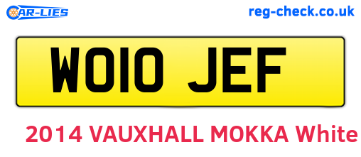 WO10JEF are the vehicle registration plates.