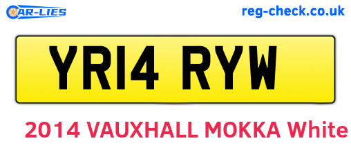 YR14RYW are the vehicle registration plates.