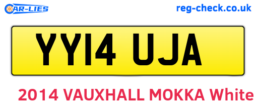 YY14UJA are the vehicle registration plates.