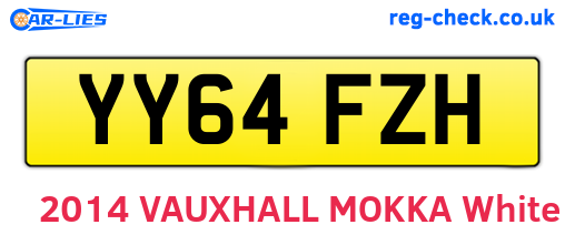YY64FZH are the vehicle registration plates.