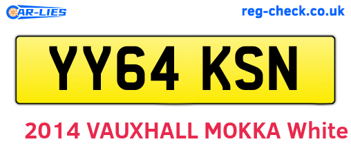 YY64KSN are the vehicle registration plates.