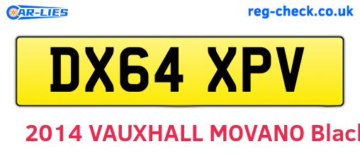 DX64XPV are the vehicle registration plates.
