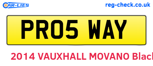 PR05WAY are the vehicle registration plates.