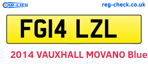 FG14LZL are the vehicle registration plates.