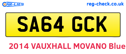SA64GCK are the vehicle registration plates.