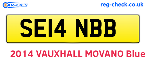 SE14NBB are the vehicle registration plates.