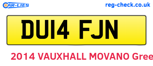 DU14FJN are the vehicle registration plates.
