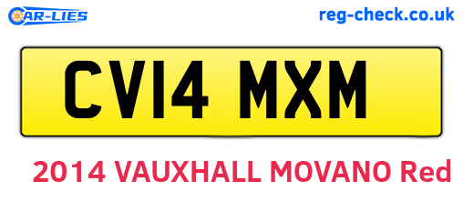 CV14MXM are the vehicle registration plates.