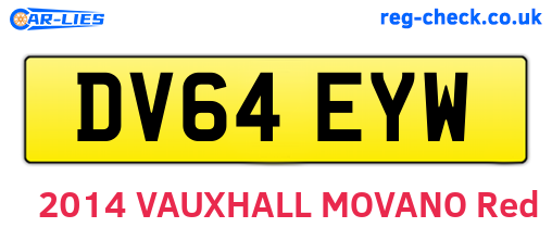 DV64EYW are the vehicle registration plates.