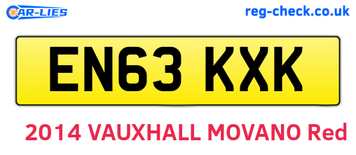 EN63KXK are the vehicle registration plates.