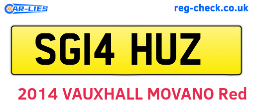 SG14HUZ are the vehicle registration plates.