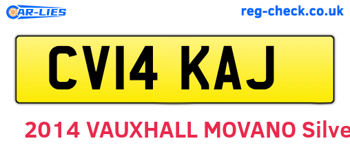 CV14KAJ are the vehicle registration plates.