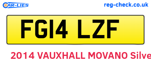 FG14LZF are the vehicle registration plates.