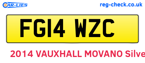 FG14WZC are the vehicle registration plates.