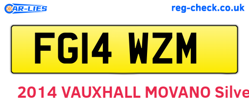 FG14WZM are the vehicle registration plates.