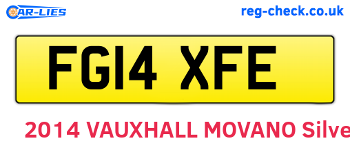 FG14XFE are the vehicle registration plates.